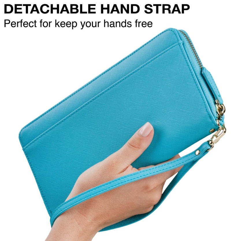 Apadi Travel Document Organizer - RFID Passport Wallet Case Family Holder Id Wristlet - Image 5